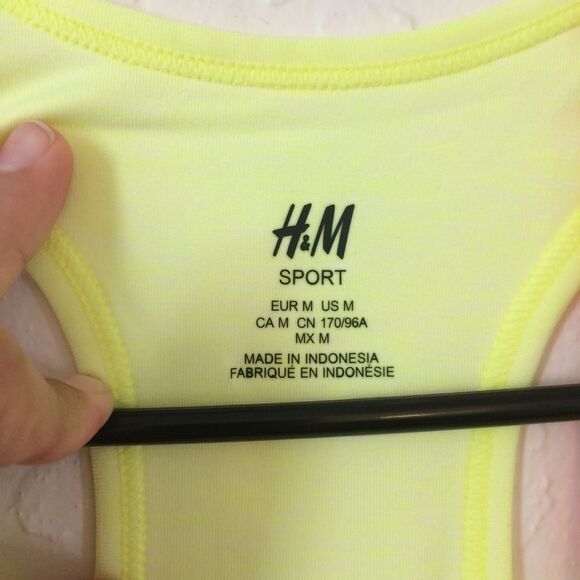 H&M workout tank top bright yellow, women’s size medium - Picture 2 of 5
